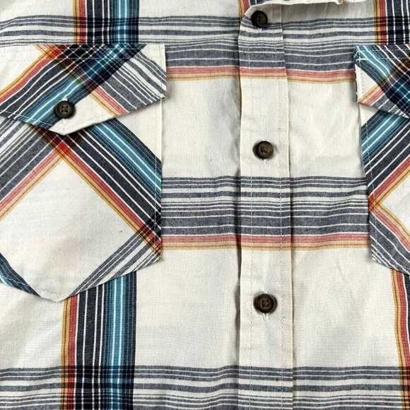 Wrangler Shirt Mens 3XL Blue Red Striped Long Sleeve Western Cowboy Rancher - Picture 8 of 10